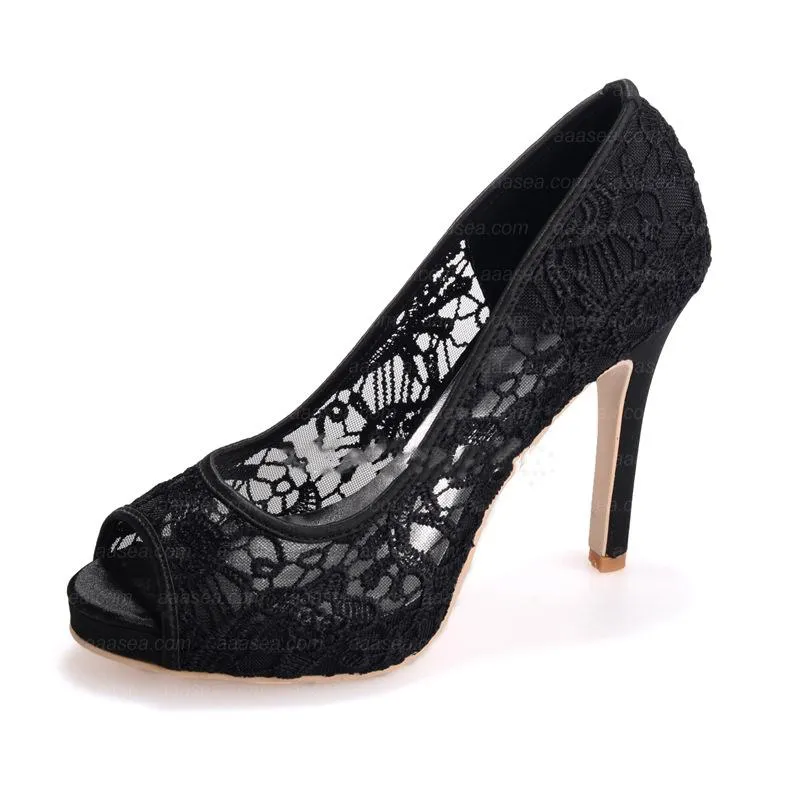 White lace peep toe wedding stiletto heels comfy walking
