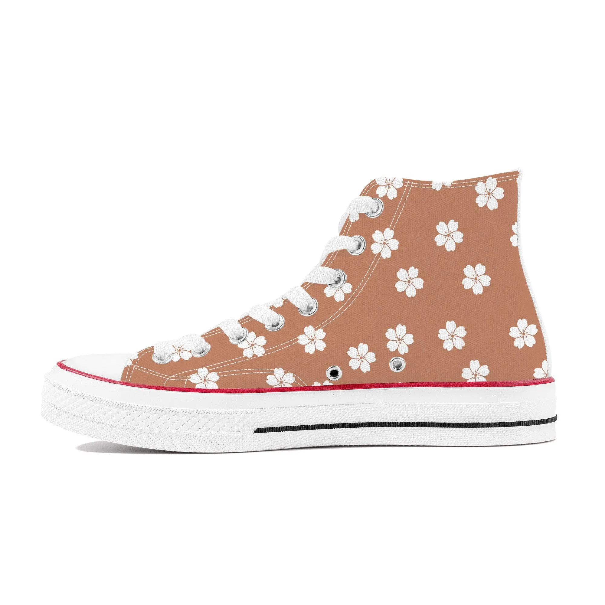 White Sakura Red Amber High Tops
