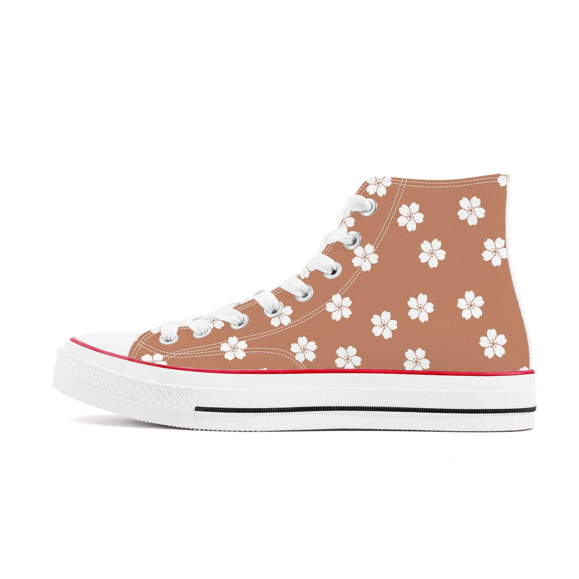 White Sakura Red Amber High Tops