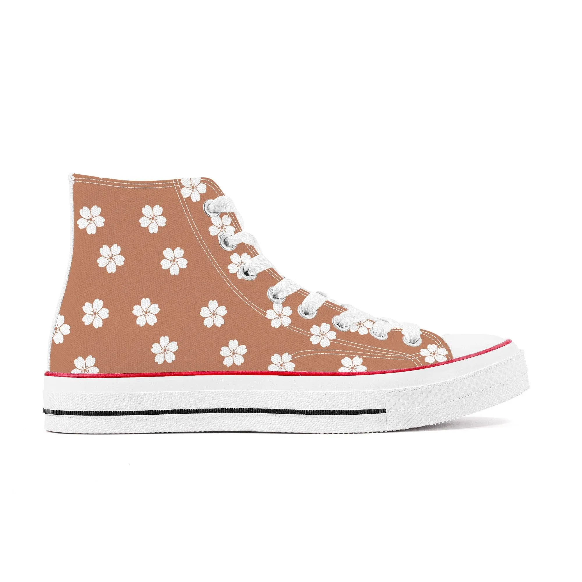 White Sakura Red Amber High Tops