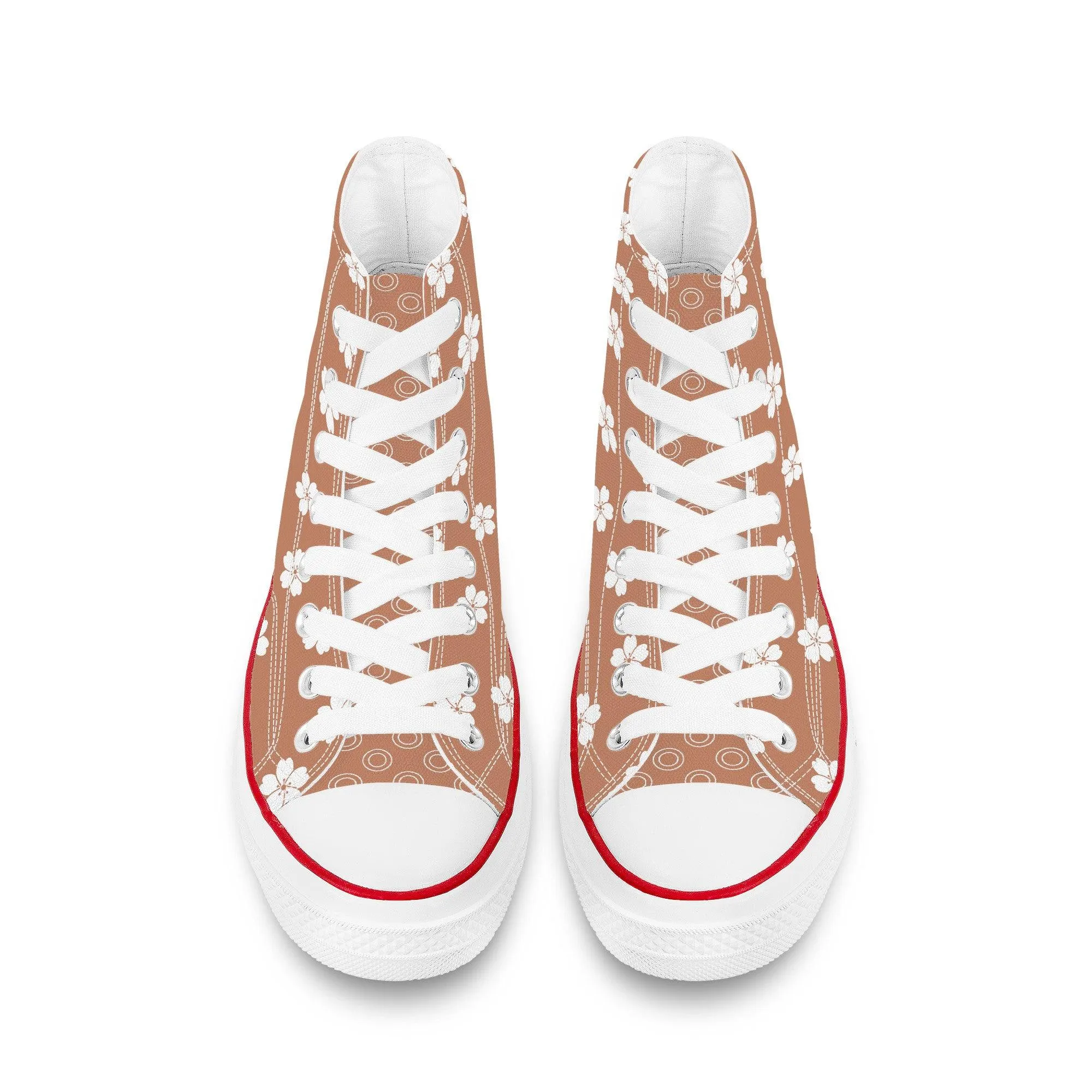 White Sakura Red Amber High Tops