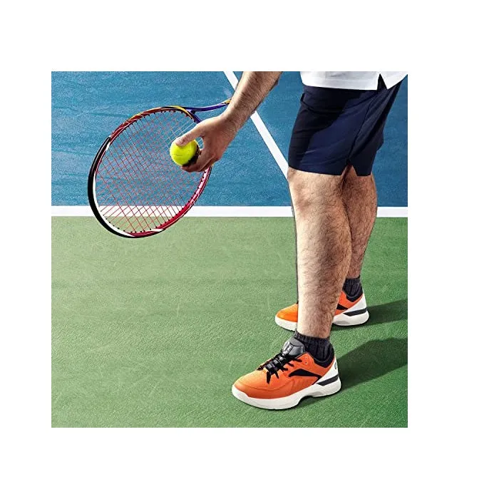 Wide Width Pickleball Shoes for Men All Court Tennis Shoes with Arch Support for Plantar Fasciitis (Orange, 11.5 Wide)