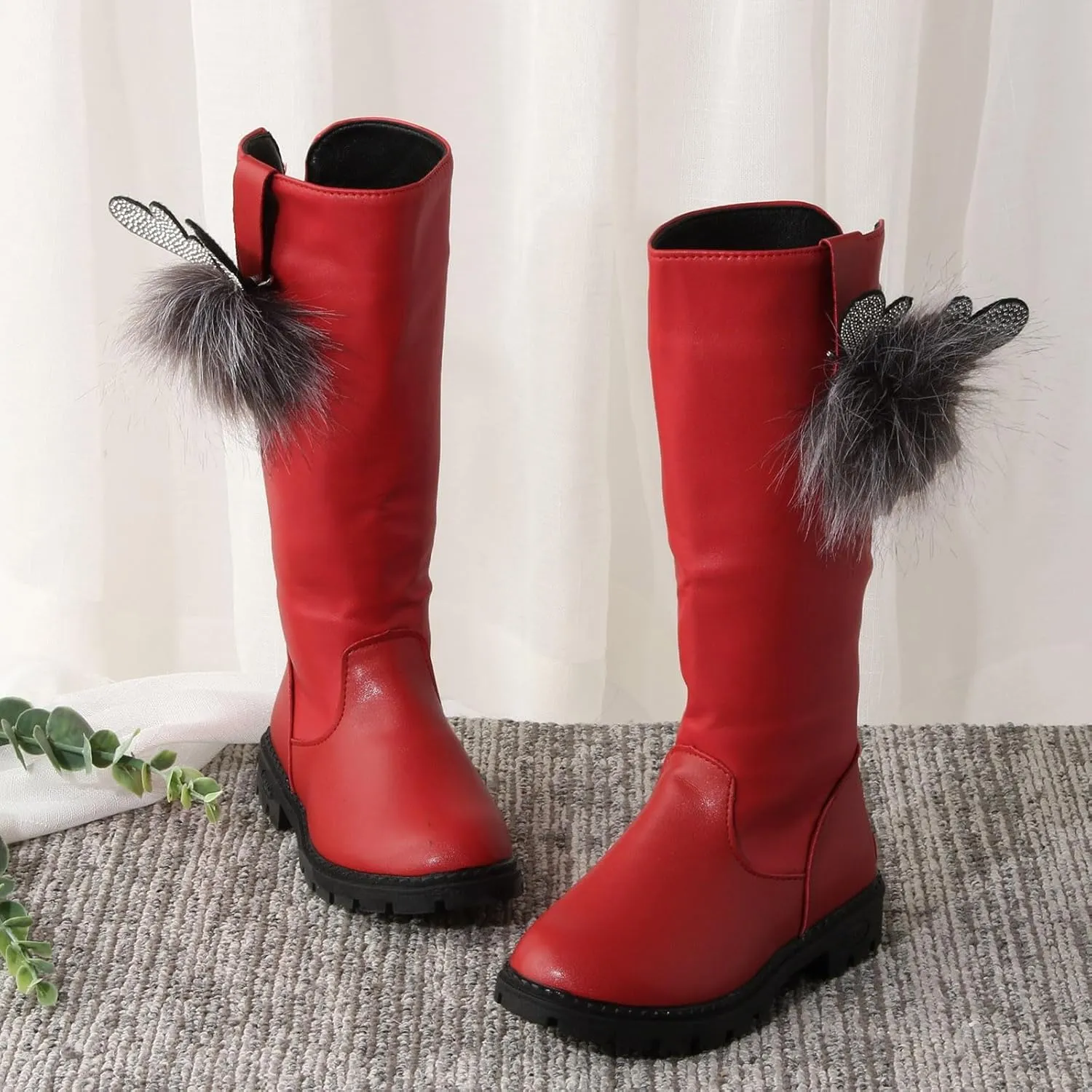 Winter Boots for Girls Fashion Non Slip Side Zipper Boots Outdoor Booties Autumn Winter Boots Rain Boot