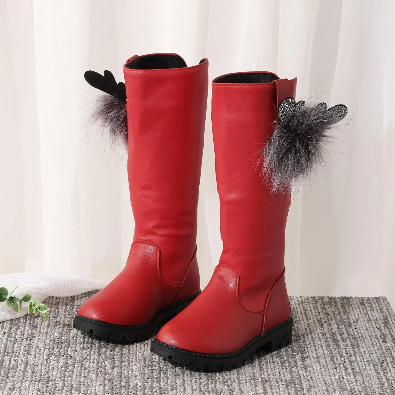 Winter Boots for Girls Fashion Non Slip Side Zipper Boots Outdoor Booties Autumn Winter Boots Rain Boot