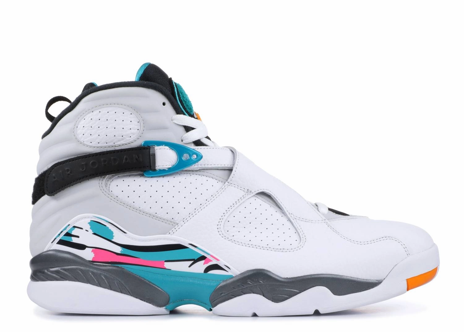 Air Jordan 8 Retro "South Beach" (Myrtle Beach Location) pool shoes logo - embroidered shoes