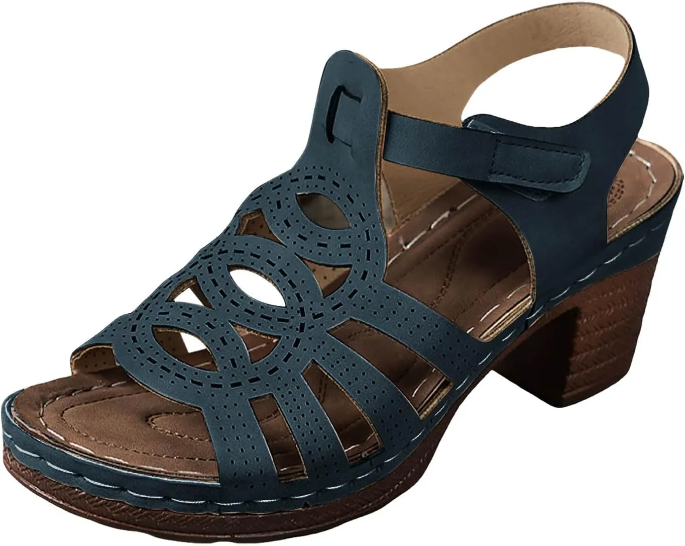Women Sandals Comfortable Walking Summer Elegant Thick Heel Wedge Sandals Women's Flip Flops Chunky High Heels OpenToe