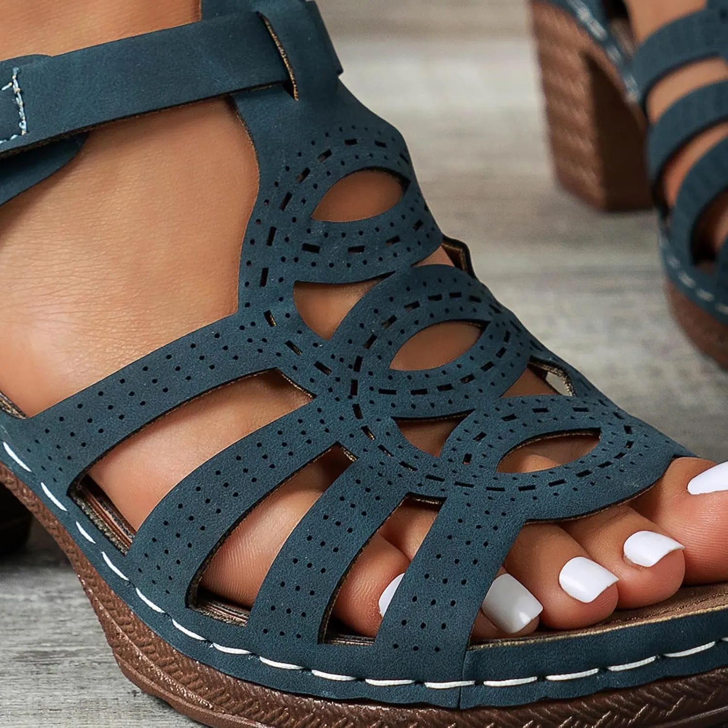 Women Sandals Comfortable Walking Summer Elegant Thick Heel Wedge Sandals Women's Flip Flops Chunky High Heels OpenToe