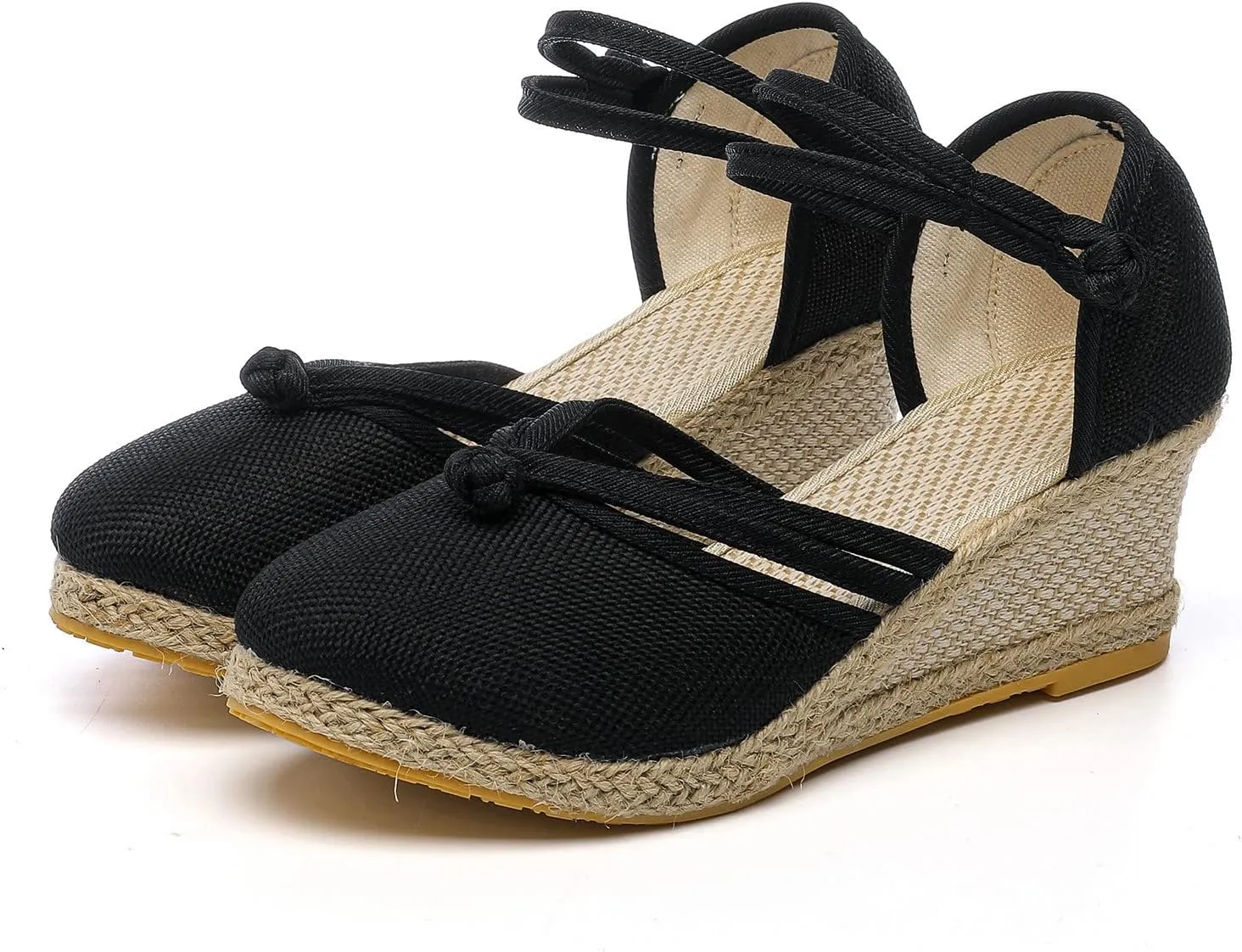 Women Shoes Sandals Platform Wedge Sandals Fashion Versatile Braided Closed Toe Wedge Sandals Woman's Wide Width