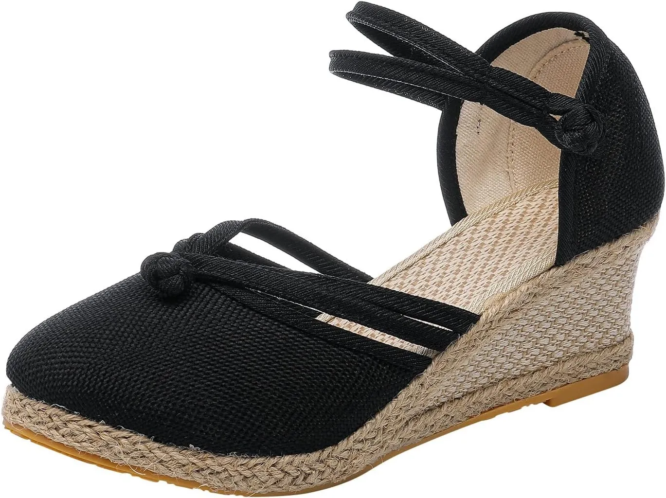 Women Shoes Sandals Platform Wedge Sandals Fashion Versatile Braided Closed Toe Wedge Sandals Woman's Wide Width