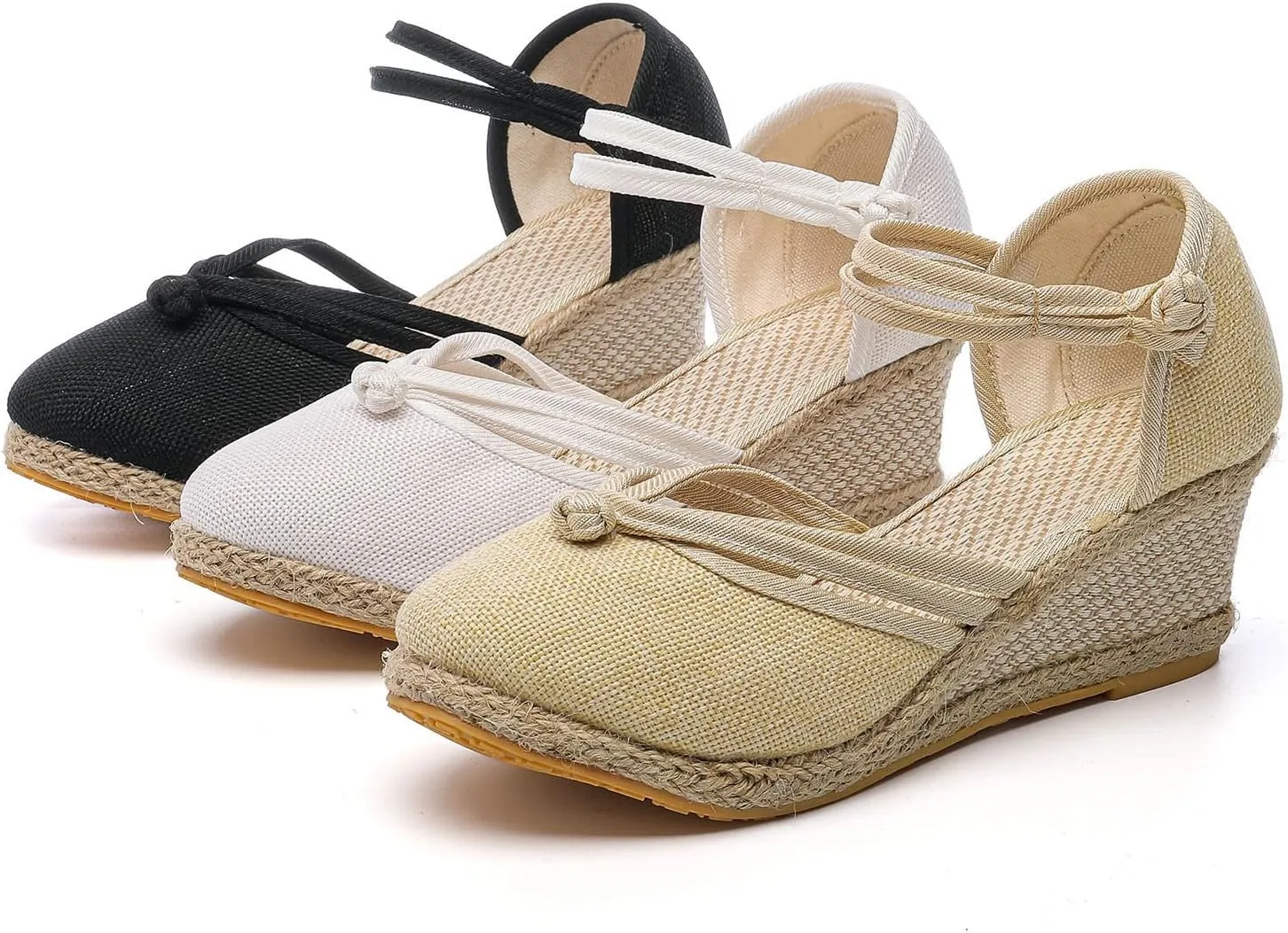 Women Shoes Sandals Platform Wedge Sandals Fashion Versatile Braided Closed Toe Wedge Sandals Woman's Wide Width