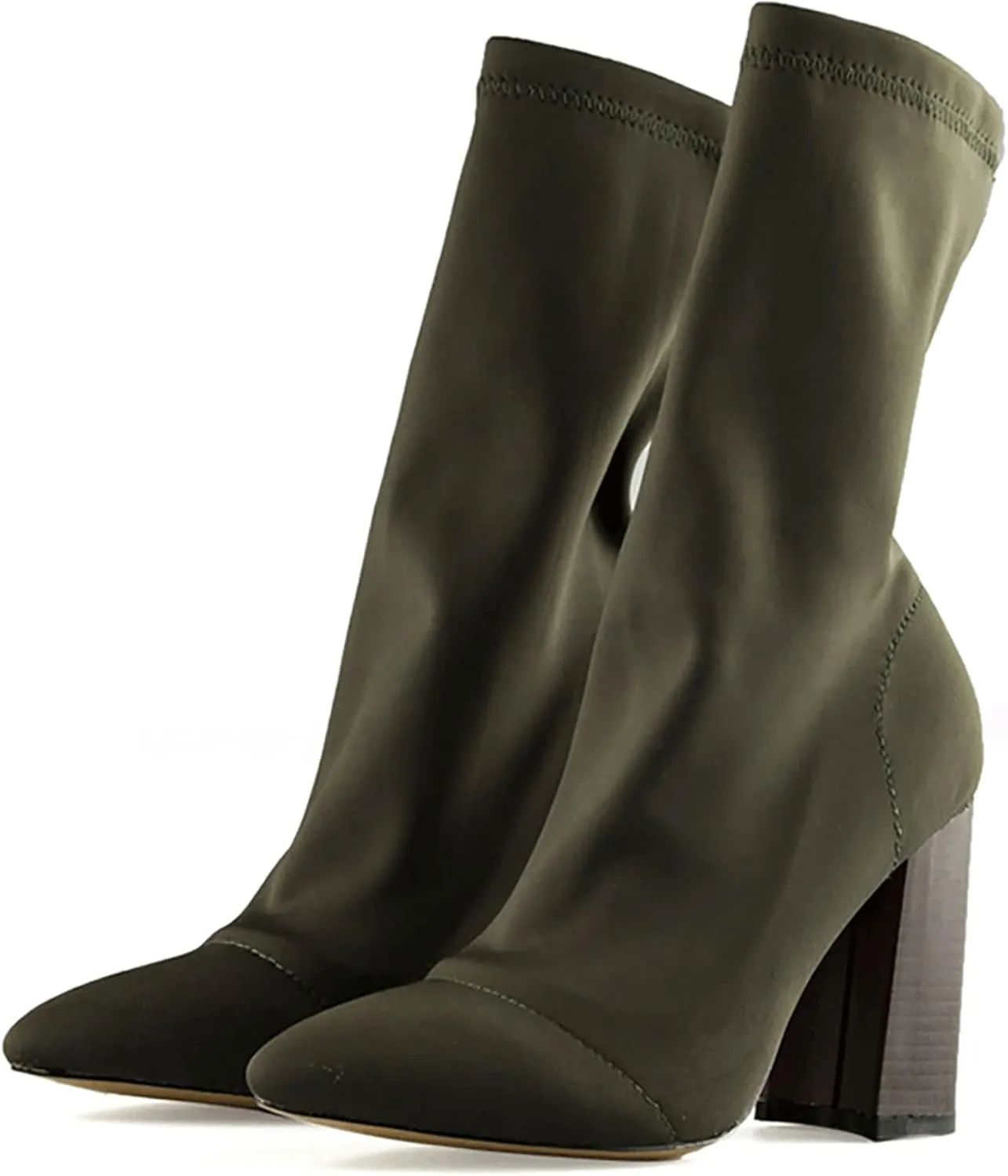 Women's Ankle Boots Pointed Toe Elastic High Heels Shoes Female Socks Boots Sexy High Heels for Women, Pointed Toe Sock Ankle Booties