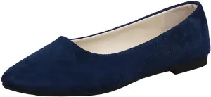Womens Black Flats Shoes Comfortable Suede Pointed Toe Slip On Casual Ballet Flats Dress Elegant Shoes Nude Flats