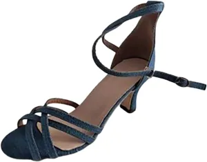Women's Casual Sandals Comfort Adjustable Strap Slip on Low Heel Dress Leather Sandals