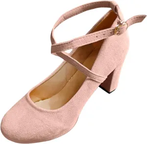 Women's Elegant High Heels Pointed Toe Dress Shoes for Ladies Comfortable Chunky Heel Party Wedding Wear Spring