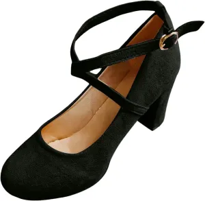 Women's Elegant High Heels Pointed Toe Dress Shoes for Women Comfortable Chunky Heel Party Wedding Wear Spring