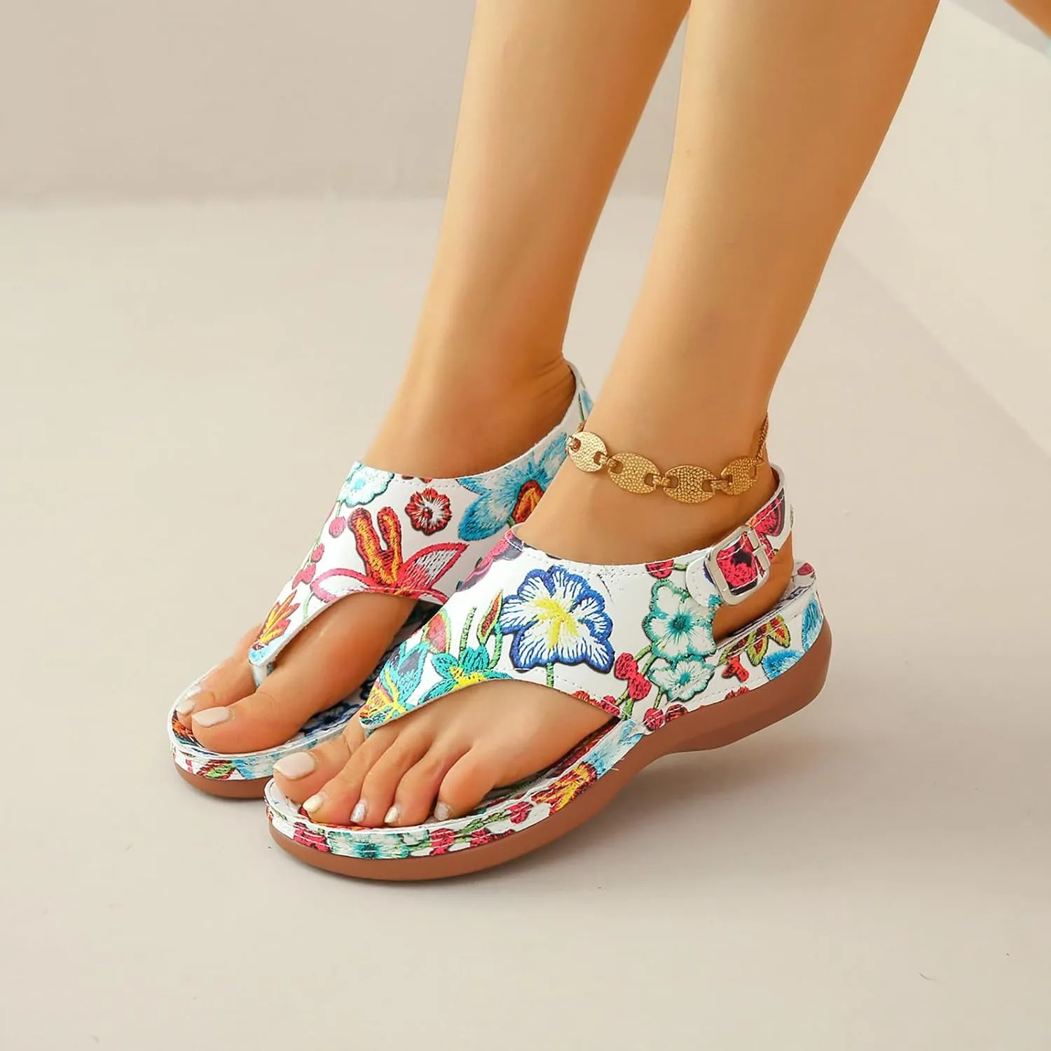 Womens Flip Flops Flat Sandals for Women Beach Graphic Work Spring Casual Summer Flip Flops Ladies Orthopedic Shoes