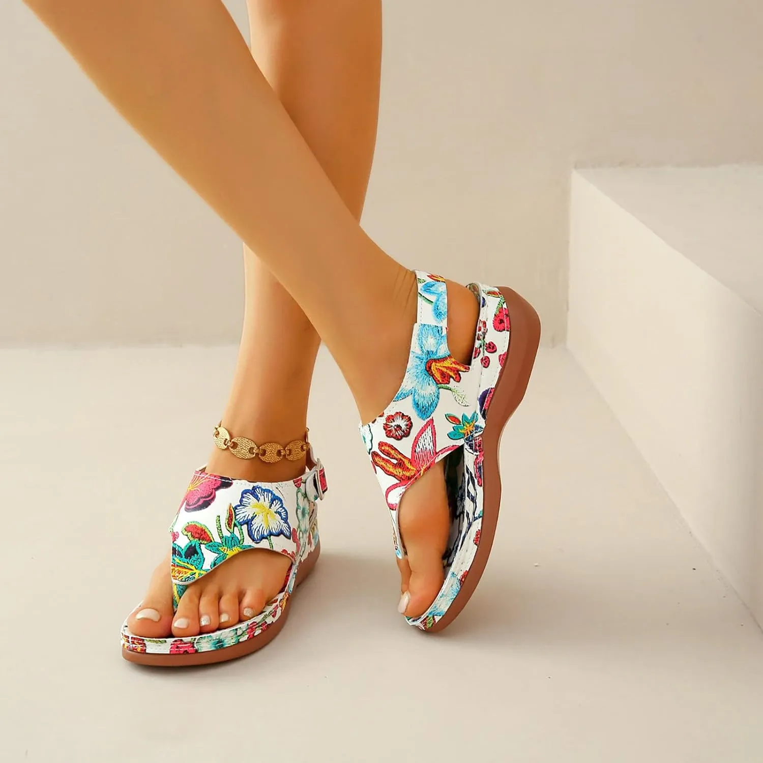 Womens Flip Flops Flat Sandals for Women Beach Graphic Work Spring Casual Summer Flip Flops Ladies Orthopedic Shoes