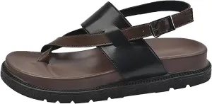 Womens Flip Flops Leather Flip Flops For Women Arch Support Sandals Women's Breathable Walking Sandals Womens