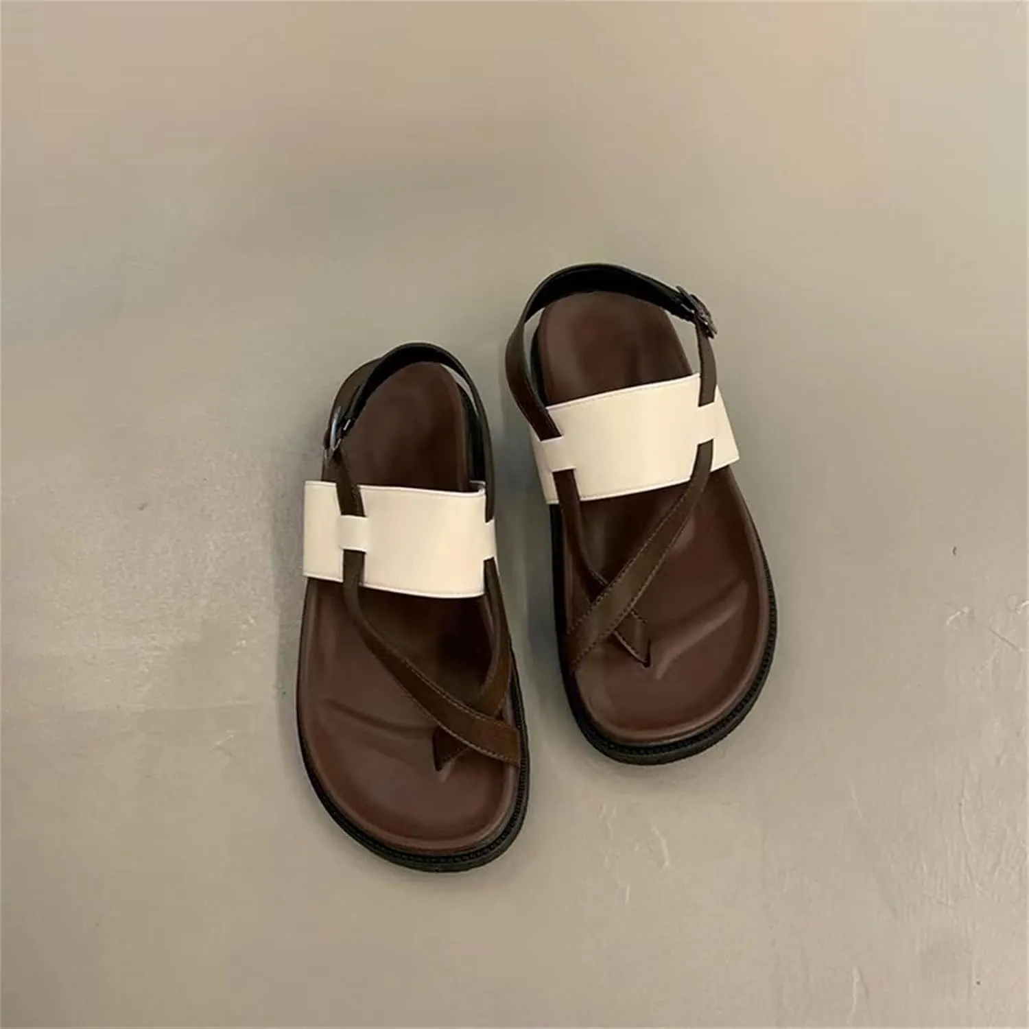 Womens Flip Flops Leather Flip Flops For Women Arch Support Sandals Women's Breathable Walking Sandals Womens
