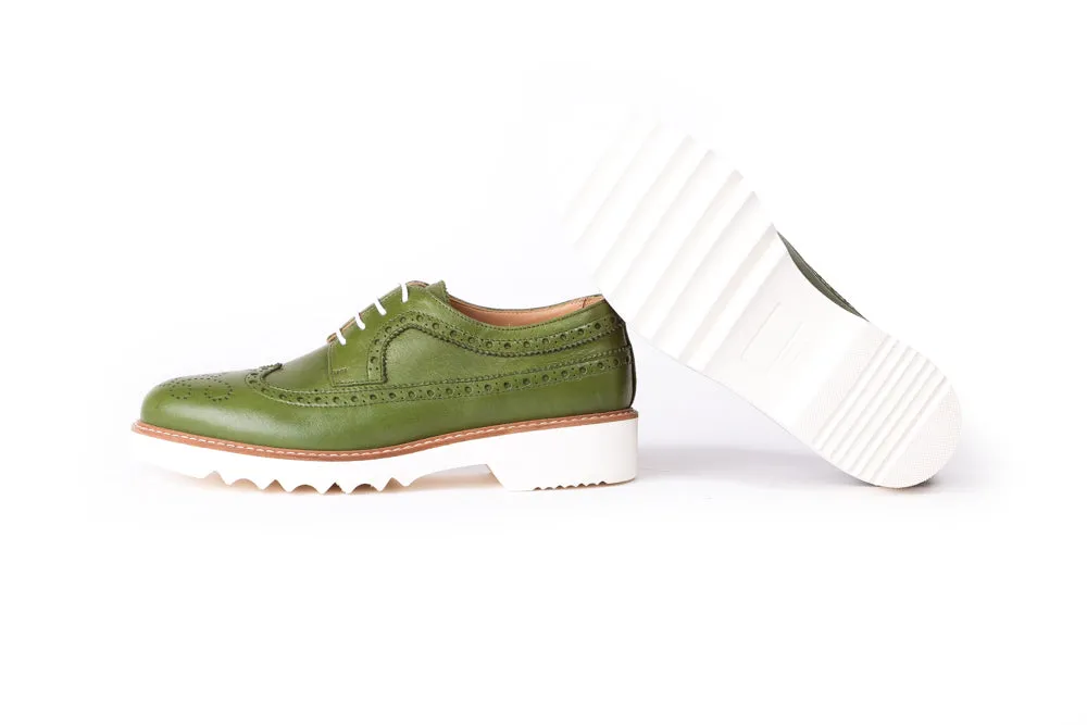 Women's Green & Tan Brogue Wingtip Ex-340 (2017)