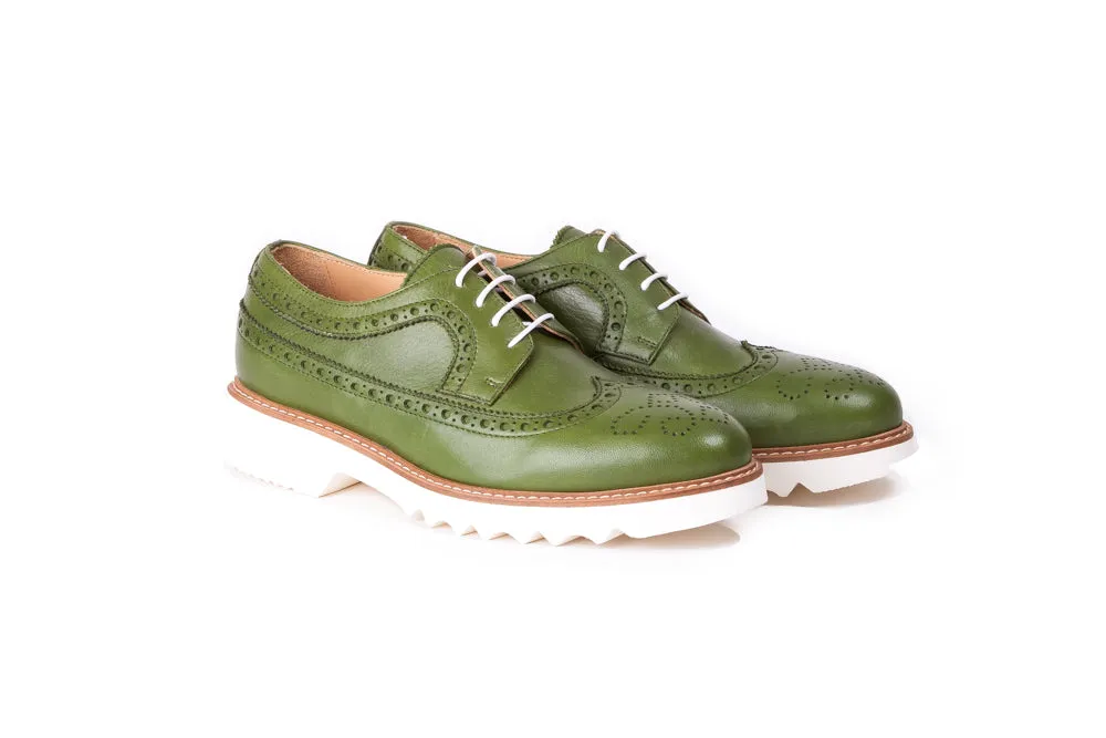 Women's Green & Tan Brogue Wingtip Ex-340 (2017)