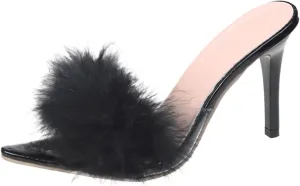 Women'S Heeled Sandals Pointed Women Slippers Fashion Decorated High Heels