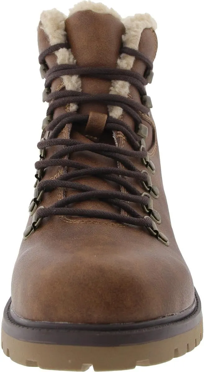 Womens Kyson Faux Leather Cozy Winter & Snow Boots