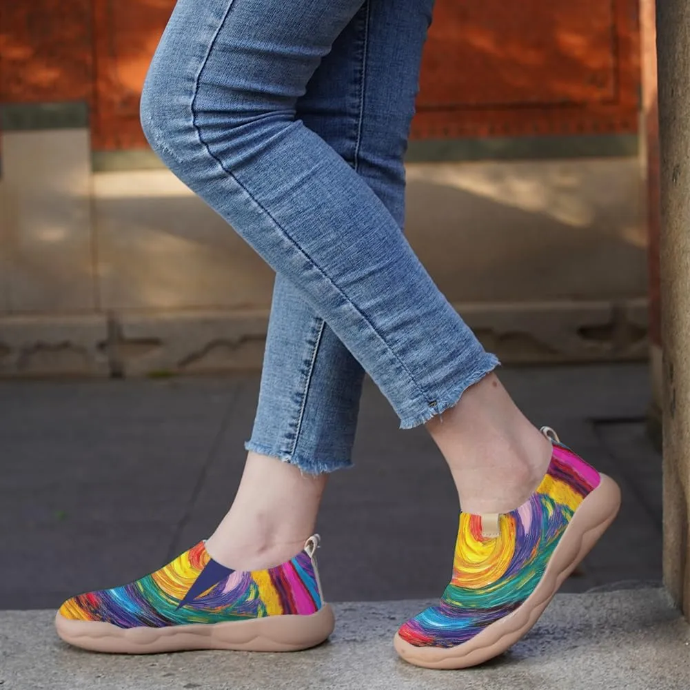 Women's Lightweight Slip On Loafers Canvas Travel Shoes Dopamine Dressing Fashion Sneakers Walking Casual Footwear