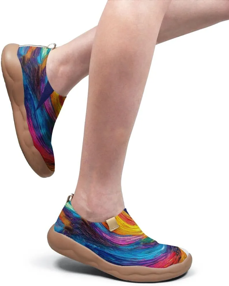 Women's Lightweight Slip On Loafers Canvas Travel Shoes Dopamine Dressing Fashion Sneakers Walking Casual Footwear