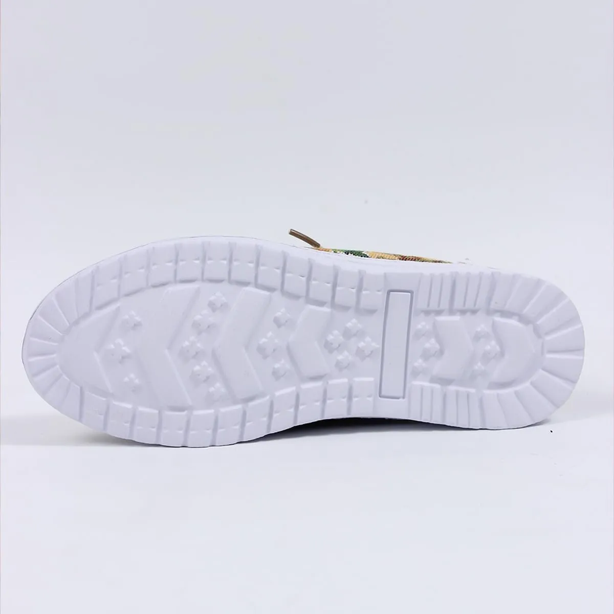 Women's Low Top Outdoor Walking Loafers Printing Slip On Breathable Canvas Loafers Round Toe Boat Shoes Casual Comfortable Lightweight Lace Up Shoes