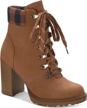 Womens Octavia Faux Leather Ankle Combat & Lace-up Boots