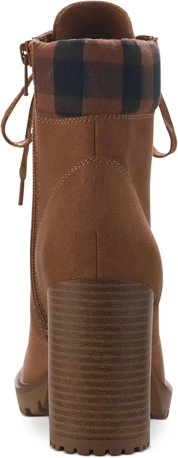 Womens Octavia Faux Leather Ankle Combat & Lace-up Boots