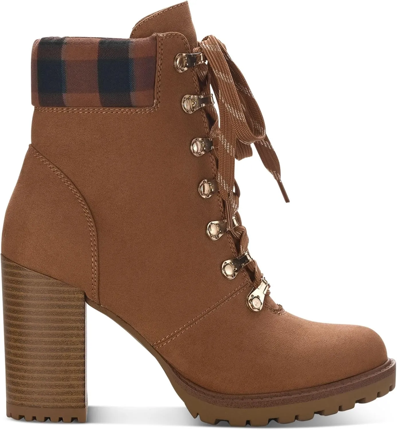 Womens Octavia Faux Leather Ankle Combat & Lace-up Boots