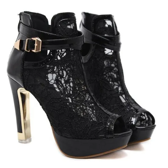 Women's peep toe platform high heels sandals for party