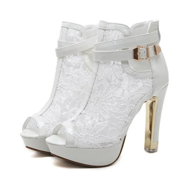 Women's peep toe platform high heels sandals for party