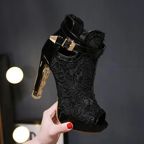 Women's peep toe platform high heels sandals for party