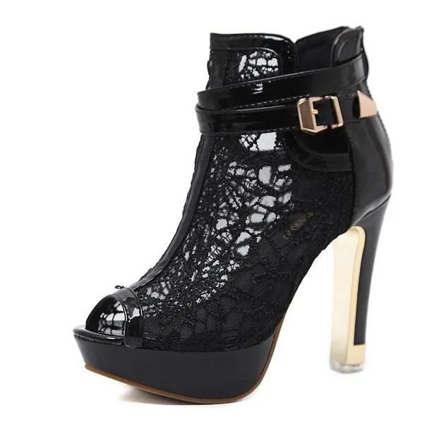 Women's peep toe platform high heels sandals for party