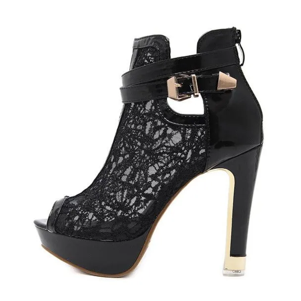 Women's peep toe platform high heels sandals for party