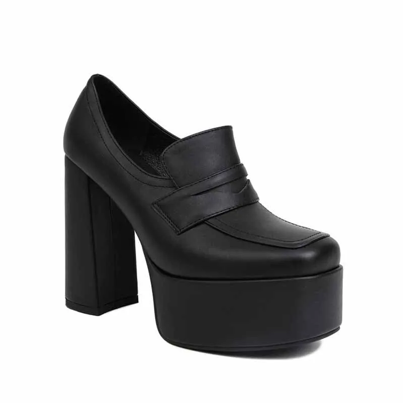 Womens Platform Pumps Chunky Block High Heels Slip on Wedge Pumps