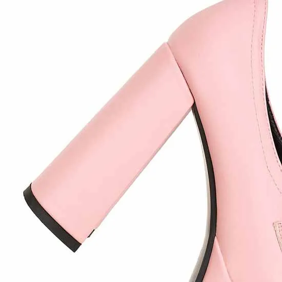 Womens Platform Pumps Chunky Block High Heels Slip on Wedge Pumps