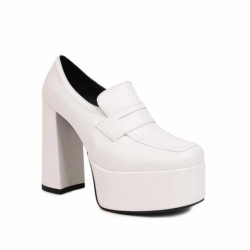 Womens Platform Pumps Chunky Block High Heels Slip on Wedge Pumps