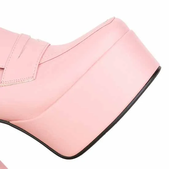 Womens Platform Pumps Chunky Block High Heels Slip on Wedge Pumps