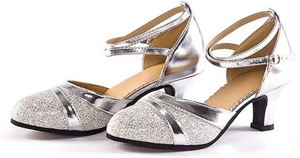 Women's Sandals Ballroom Tango Latin Dancing Shoes Sequins Shoes Social Dance Summer Sandals Casual Shoe