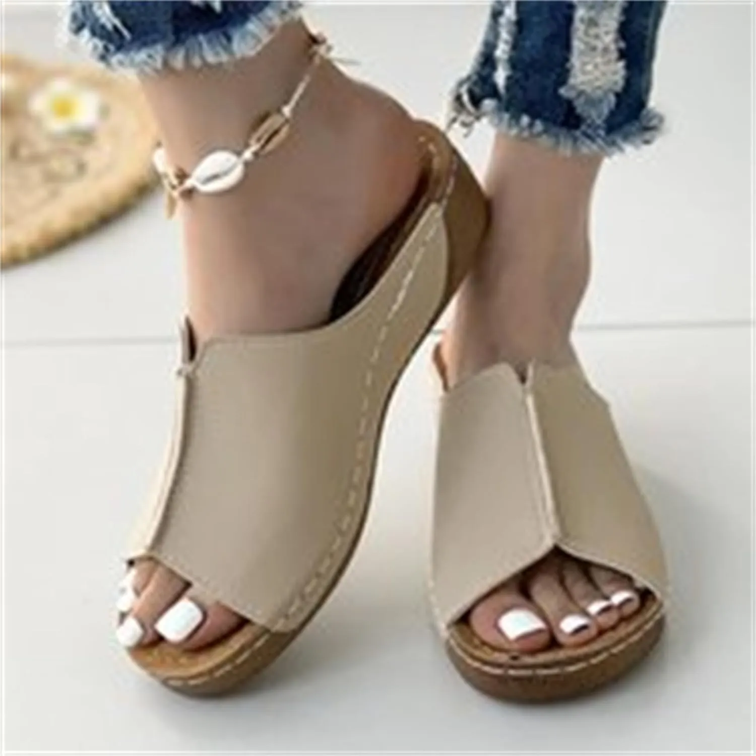 Women's Sandals Comfortable Cute Arch Support Orthotic Flip Flops Walking Dressy Summer Beach Orthopedic Slippers