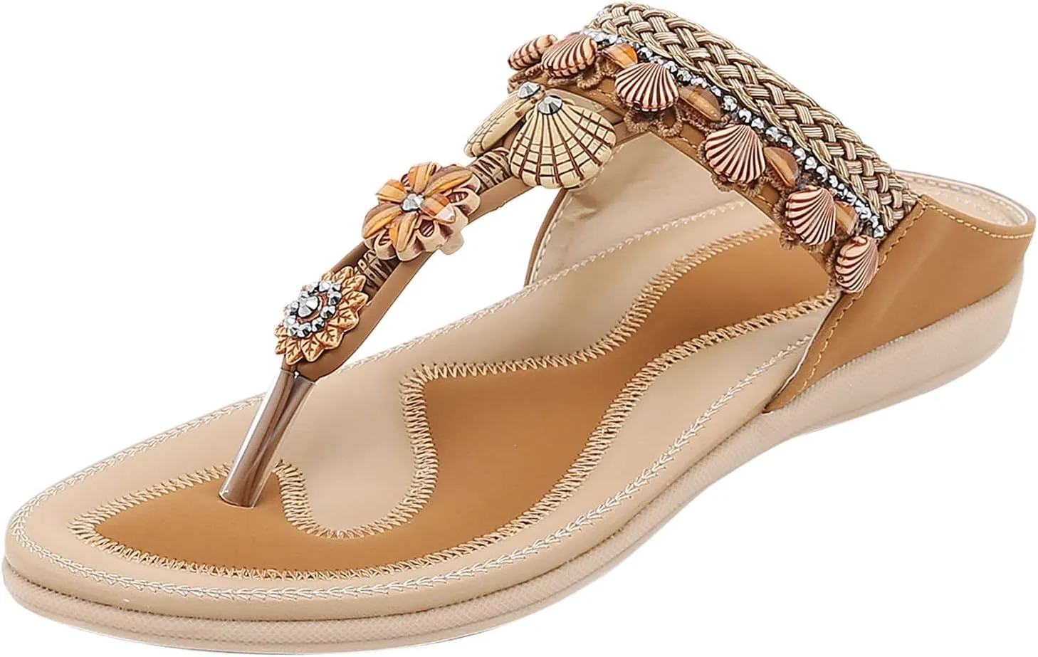 Womens Sandals Flip Flops For Women With Arch Support Comfort Slip On Casual Bohemia Beach Sandal Women Sandals