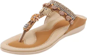 Womens Sandals Flip Flops For Women With Arch Support Comfort Slip On Casual Bohemia Beach Sandal Women Sandals