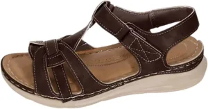 Women's Slide Sandals Adjustable Ankel Strap Platform Wedge Sandals Arch Support Orthopedic Walking Sandal Shoes