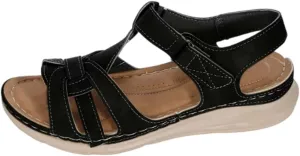 Women's Slide Sandals Adjustable Ankel Strap Platform Wedge Sandals Arch Support Orthopedic Walking Sandal Shoes