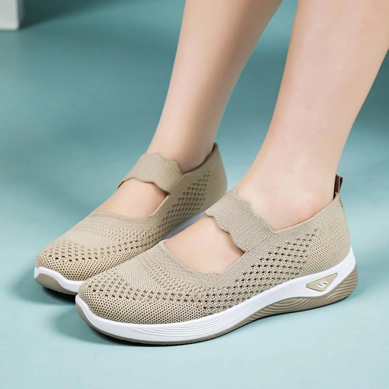Womens Walking Shoes Lightweight Breathable Mesh Air Cushion Sneakers Casual Non-Slip Nurse Work Shoes Arch Support Comfortable