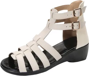 Womens Wedge Sandals Leather Women Slippers & Sandals Summer Flat Sandals For Women Arch Support Shoes for Women Sandals